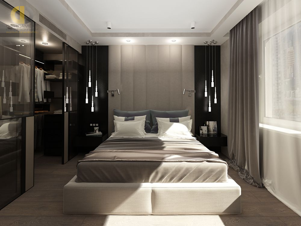 Дизайн интерьера спальни в 4-комнатной квартире 144 кв. м в современном стиле