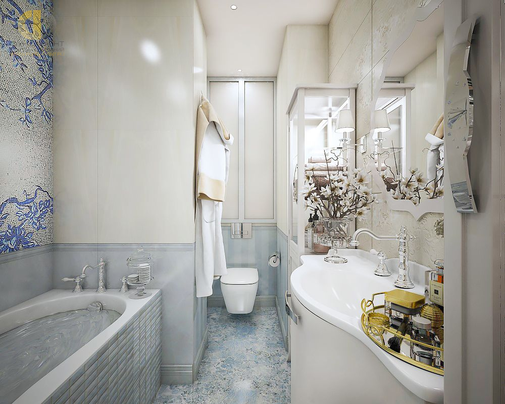 Дизайн интерьера ванной в четырёхкомнатной квартире 127 кв.м в стиле неоклассика22