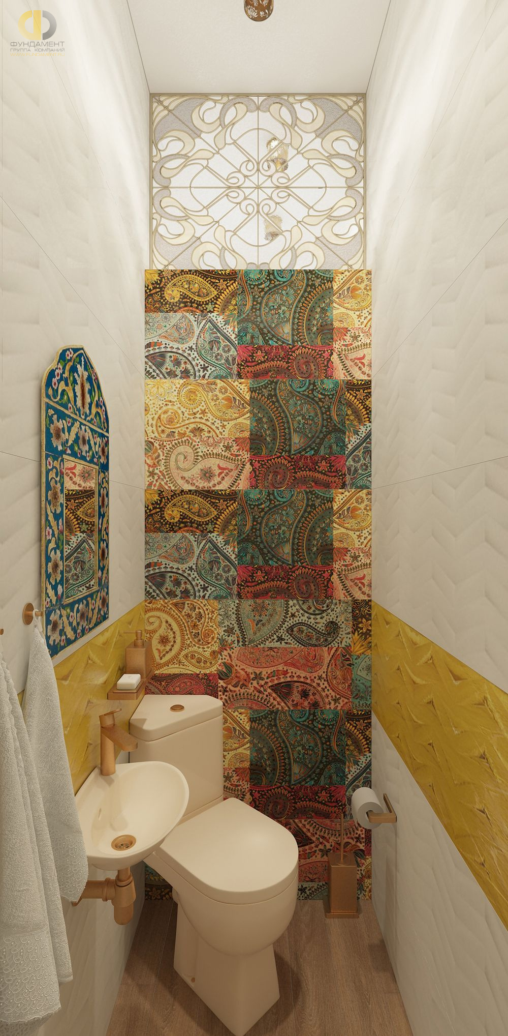 Дизайн ванной в желтом цвете - фото