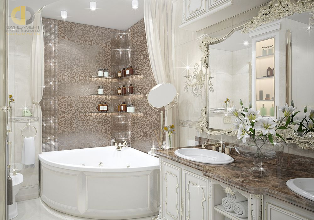 Дизайн интерьера ванной в шестикомнатной квартиры 185 кв.м в стиле неоклассика с элементами ар-деко 41