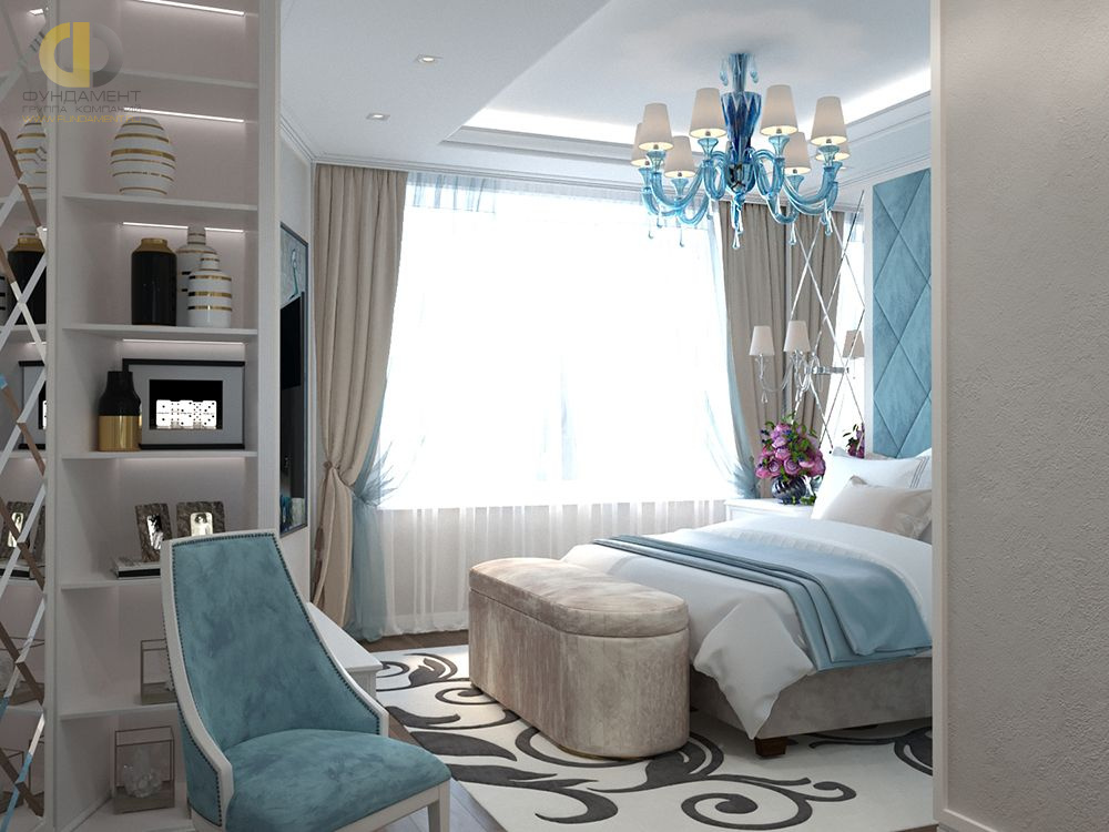 Дизайн интерьера спальни в трёхкомнатной квартире 100 кв.м в стиле эклектика15