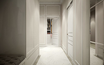 Дизайн интерьера коридора в трёхкомнатной квартире 70 кв.м в стиле неоклассика3