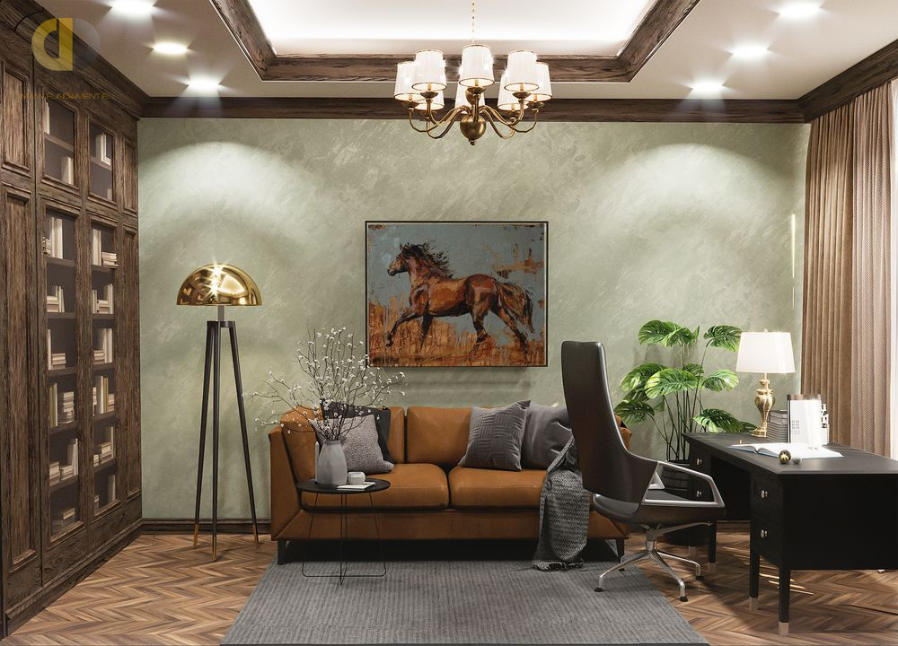 Дизайн интерьера кабинета в пятикомнатной квартире 147 кв. м в стиле эклектика  – фото 202