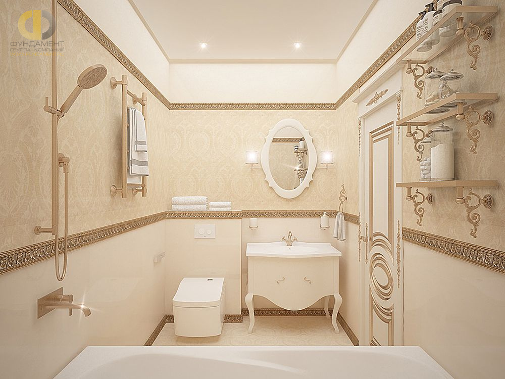 Дизайн ванной в коричневом цвете - фото