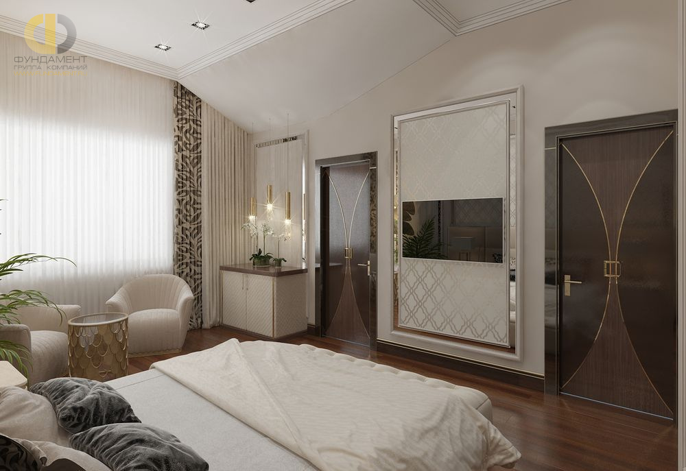 Дизайн интерьера спальни в доме 210 кв.м в стиле ар-деко24