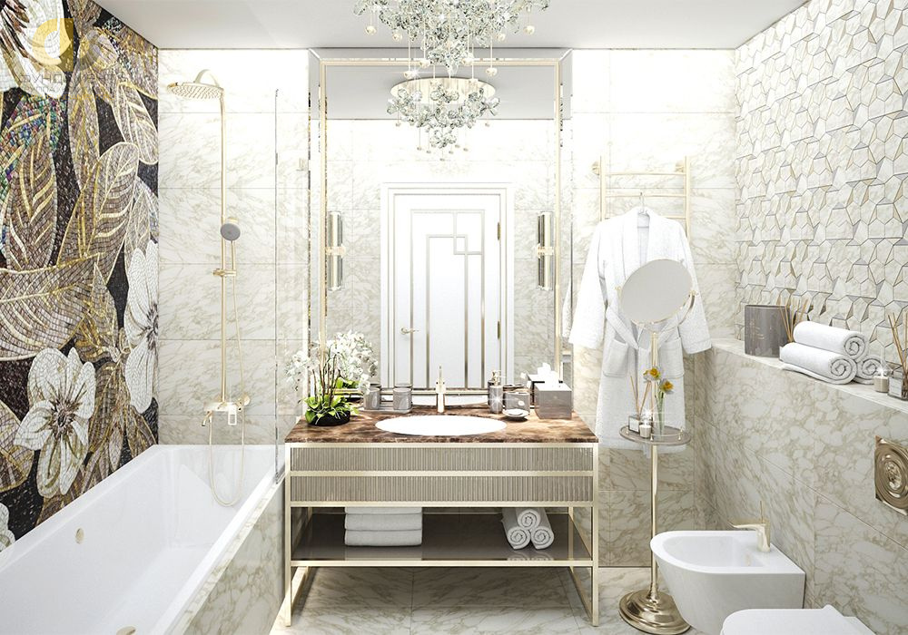 Дизайн интерьера ванной в двухкомнатной квартире 101 кв.м в стиле ар-деко19