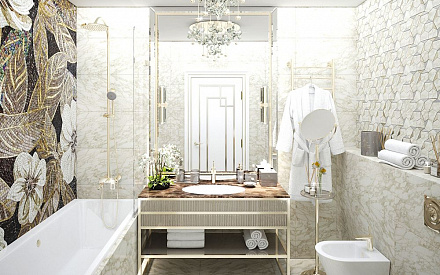 Дизайн интерьера ванной в двухкомнатной квартире 101 кв.м в стиле ар-деко19