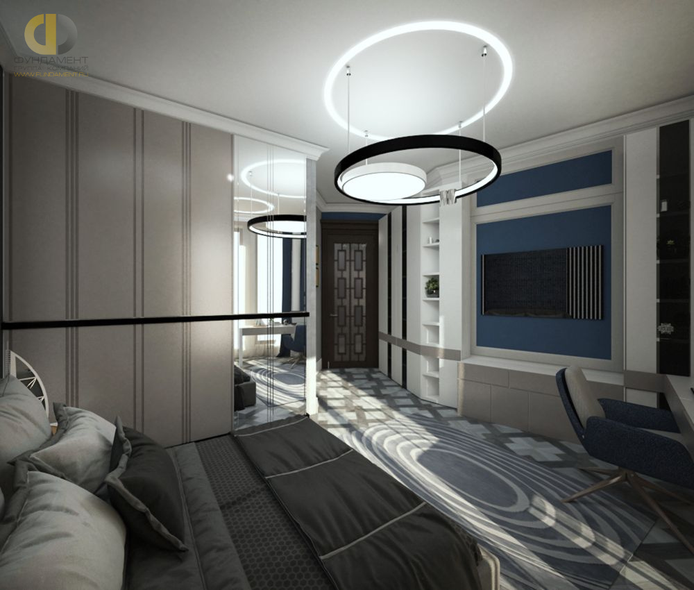 Дизайн интерьера кабинета в четырехкомнатной квартире 276 кв.м в стиле ар-деко