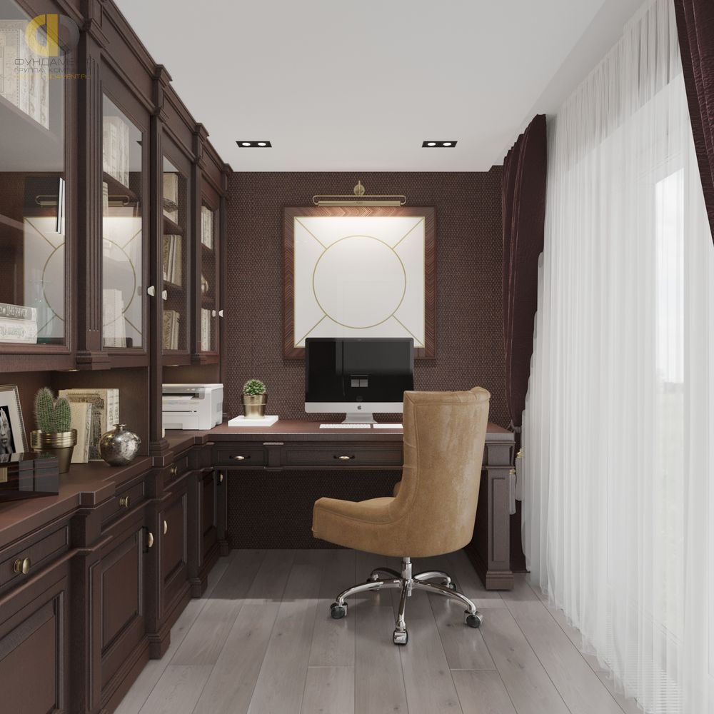 Дизайн интерьера кабинета в доме 171 кв.м в стиле современная классика – фото 264