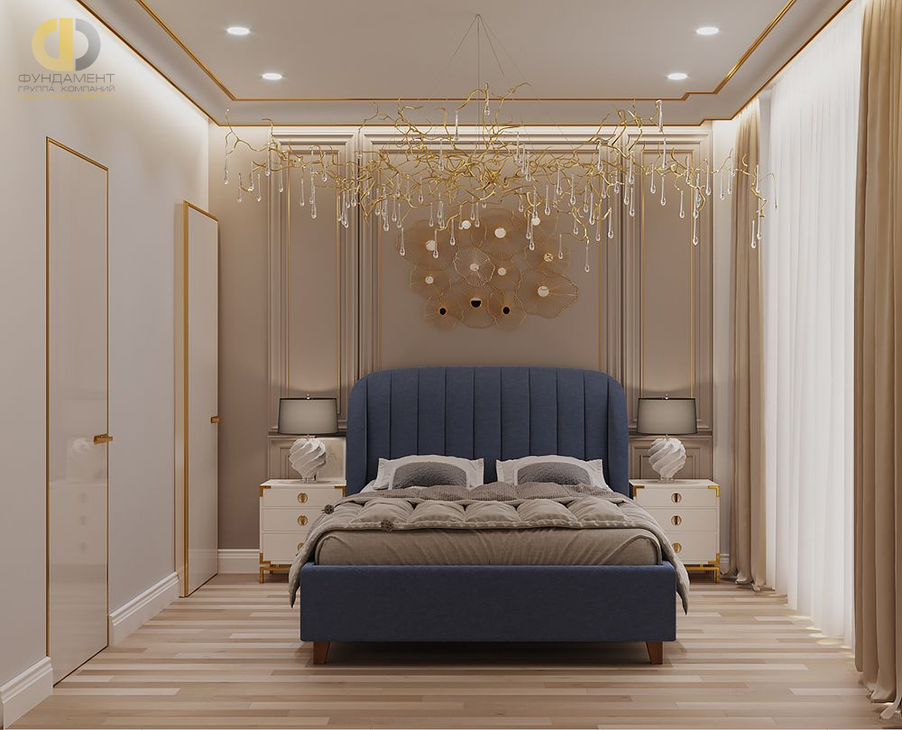 Дизайн интерьера спальни в трёхкомнатной квартире 79 кв.м в современном стиле3