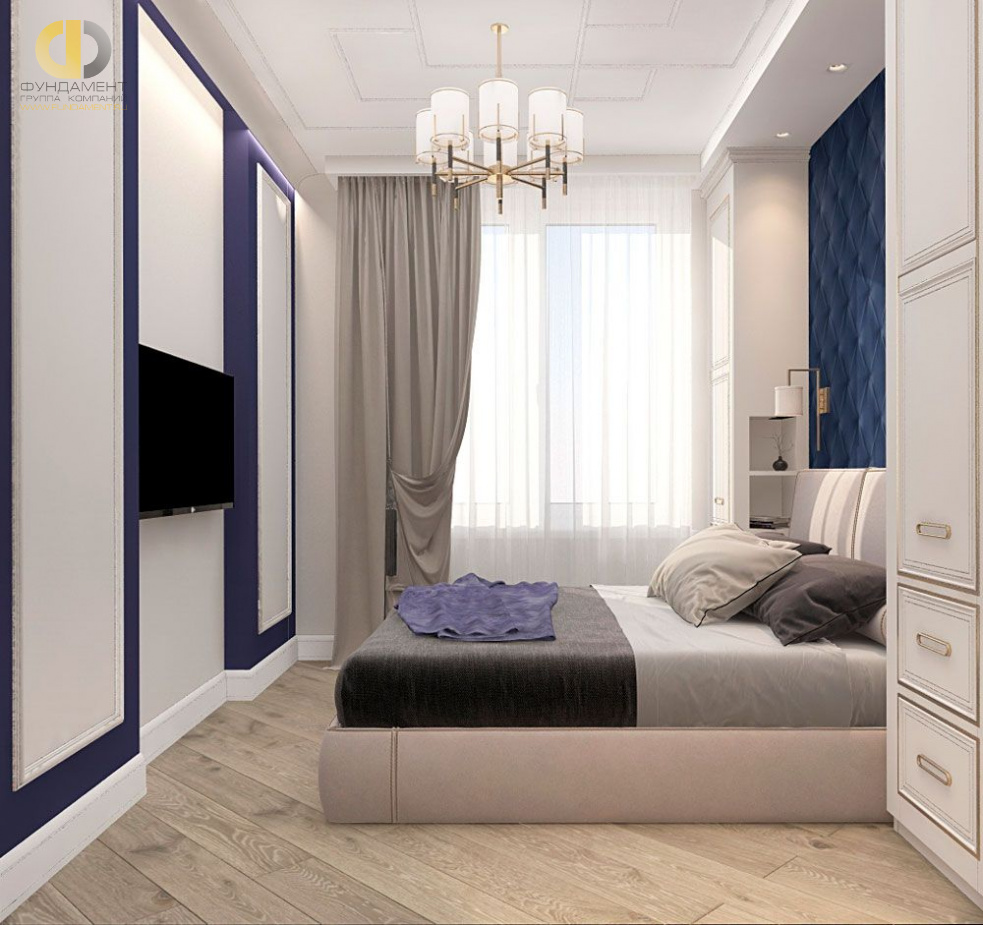 Дизайн интерьера спальни в двухкомнатной квартире 44 кв.м в стиле современная классика14