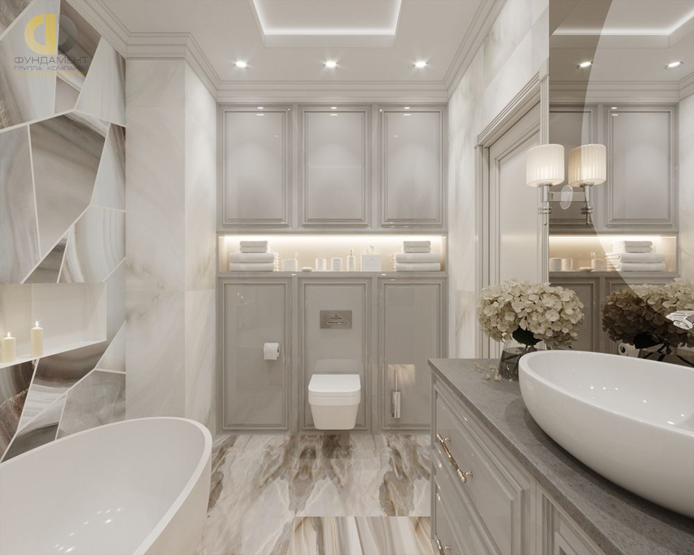 Дизайн интерьера ванной в четырёхкомнатной квартире 134 кв.м в стиле современная классика17