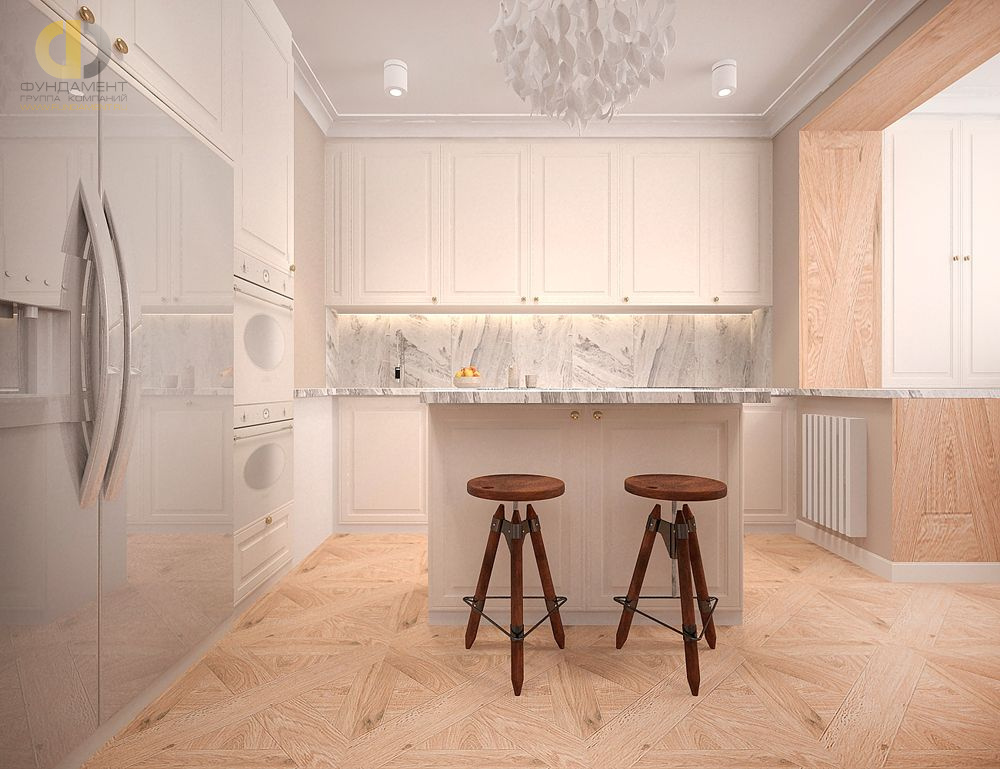 Дизайн интерьера кухни в трёхкомнатной квартие 87 кв.м в современном стиле5