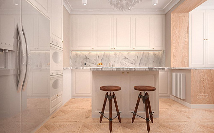 Дизайн интерьера кухни в трёхкомнатной квартие 87 кв.м в современном стиле5
