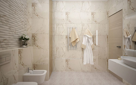 Дизайн ванной в квартире 87 кв.м в современном стиле
