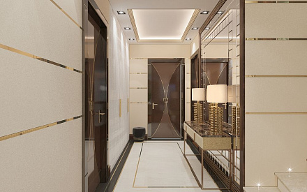 Дизайн интерьера коридора в доме 210 кв.м в стиле ар-деко6