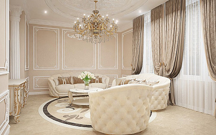 Дизайн интерьера гостиной в четырёхкомнатной квартире 165 кв.м в классическом стиле13