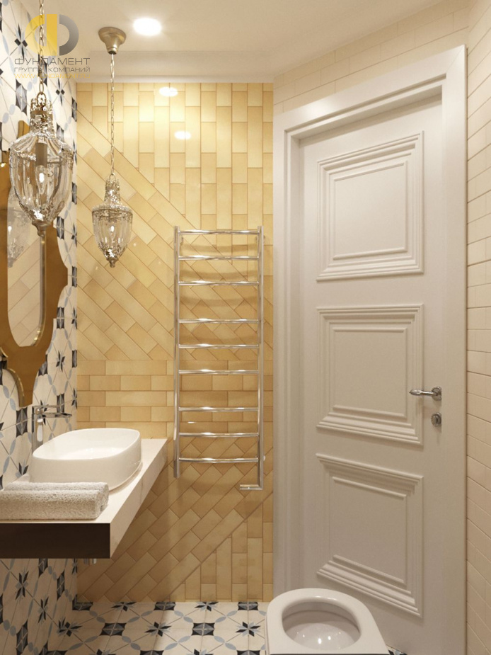 Дизайн интерьера ванной в трёхкомнатной квартире 100 кв.м в стиле эклектика25
