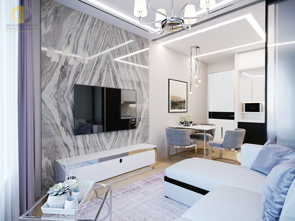 Дизайн интерьера гостиной в 3х-комнатной квартире 70 кв.м в современном стиле8