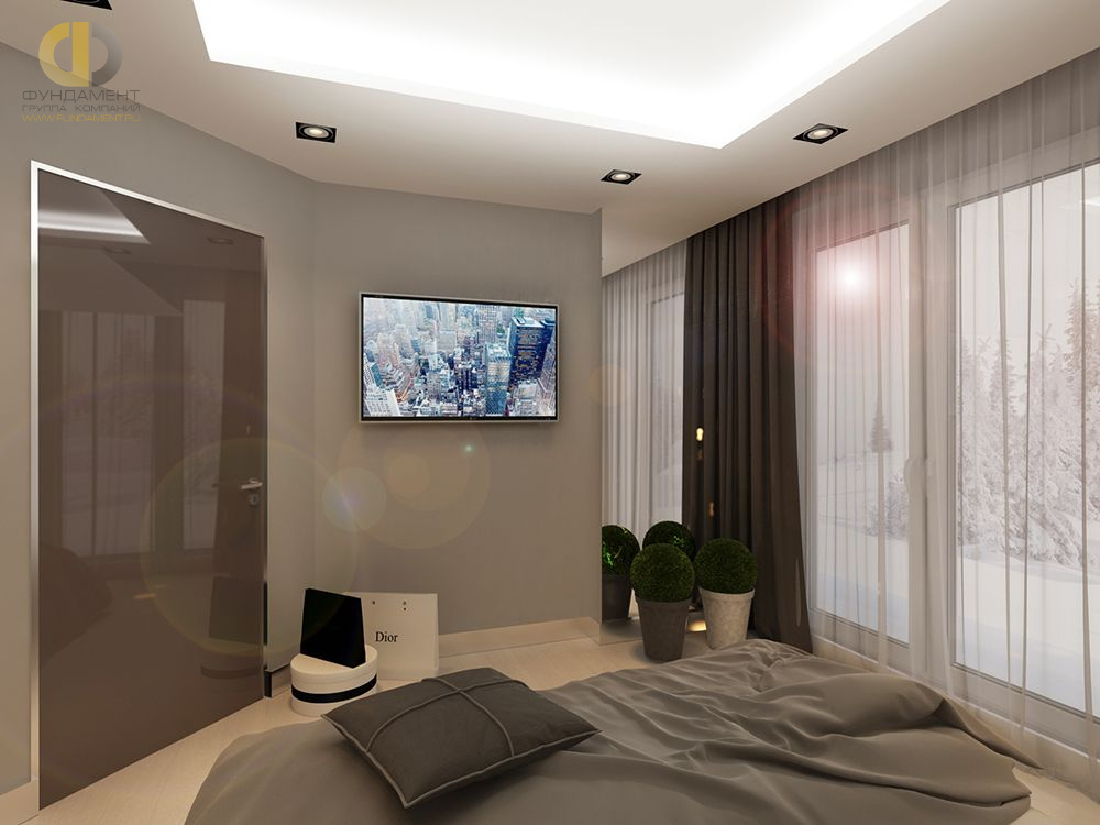 Дизайн интерьера спальни в 4-комнатной квартире 104 кв. м в современном стиле