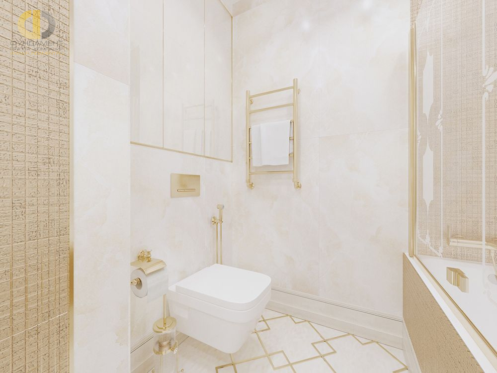 Дизайн интерьера ванной в 4-комнатной квартире 126 кв. м в стиле неоклассика 22