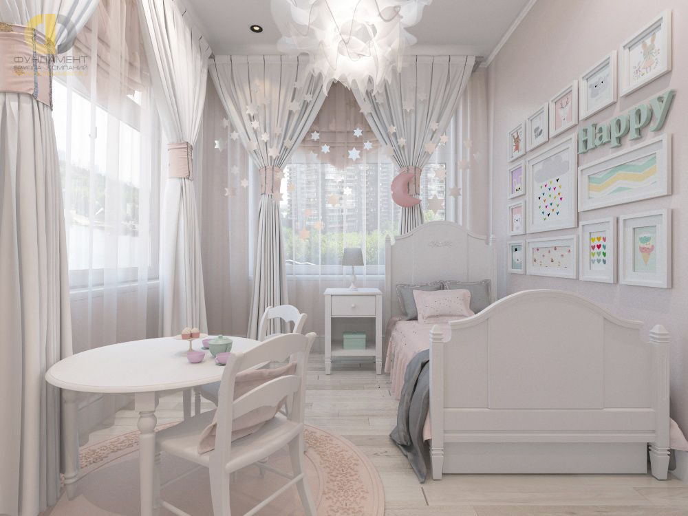 Дизайн интерьера детской в трёхкомнатной квартире 59 кв.м в стиле эклектика3