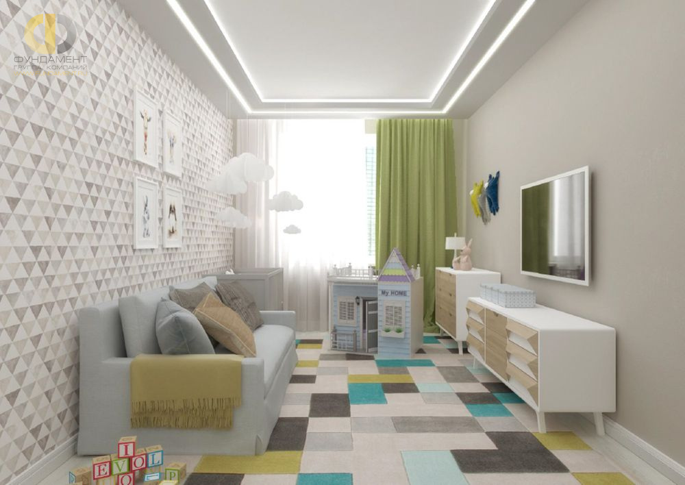 Дизайн интерьера детской в трёхкомнатной квартире в эко-стиле
