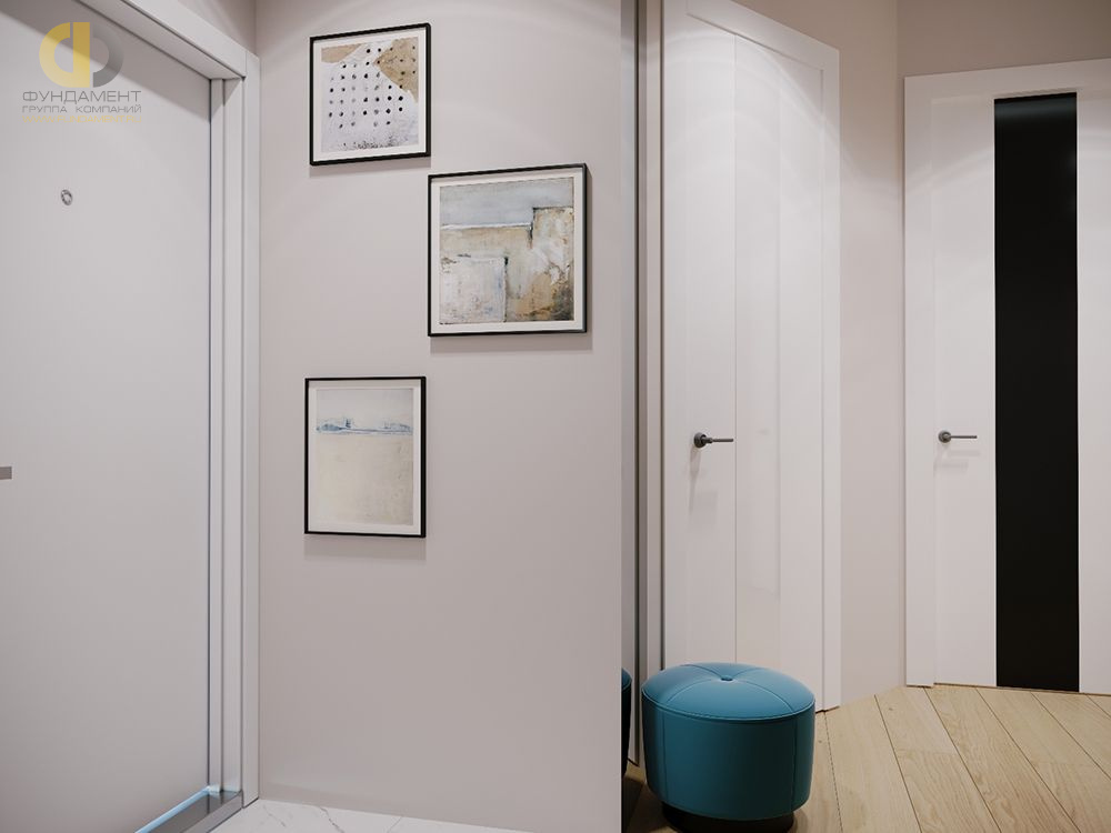 Дизайн интерьера коридора в 3х-комнатной квартире 70 кв.м в современном стиле2