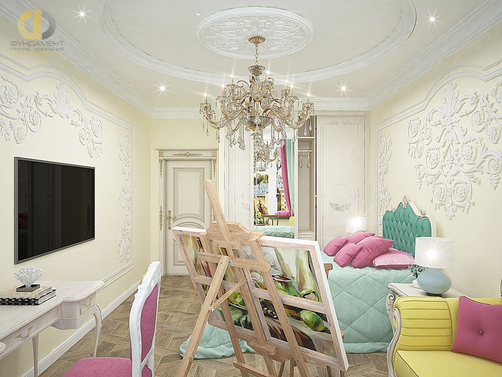 Дизайн интерьера спальни в четырёхкомнатной квартире 165 кв.м в классическом стиле30