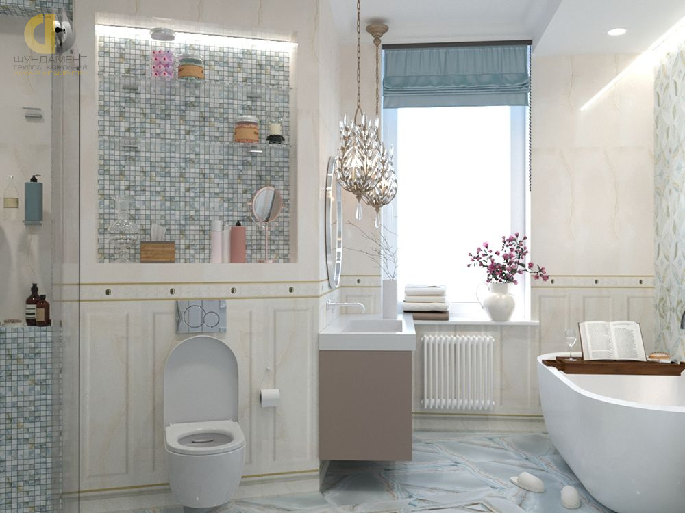 Дизайн интерьера ванной в трёхкомнатной квартире 100 кв.м в стиле эклектика21