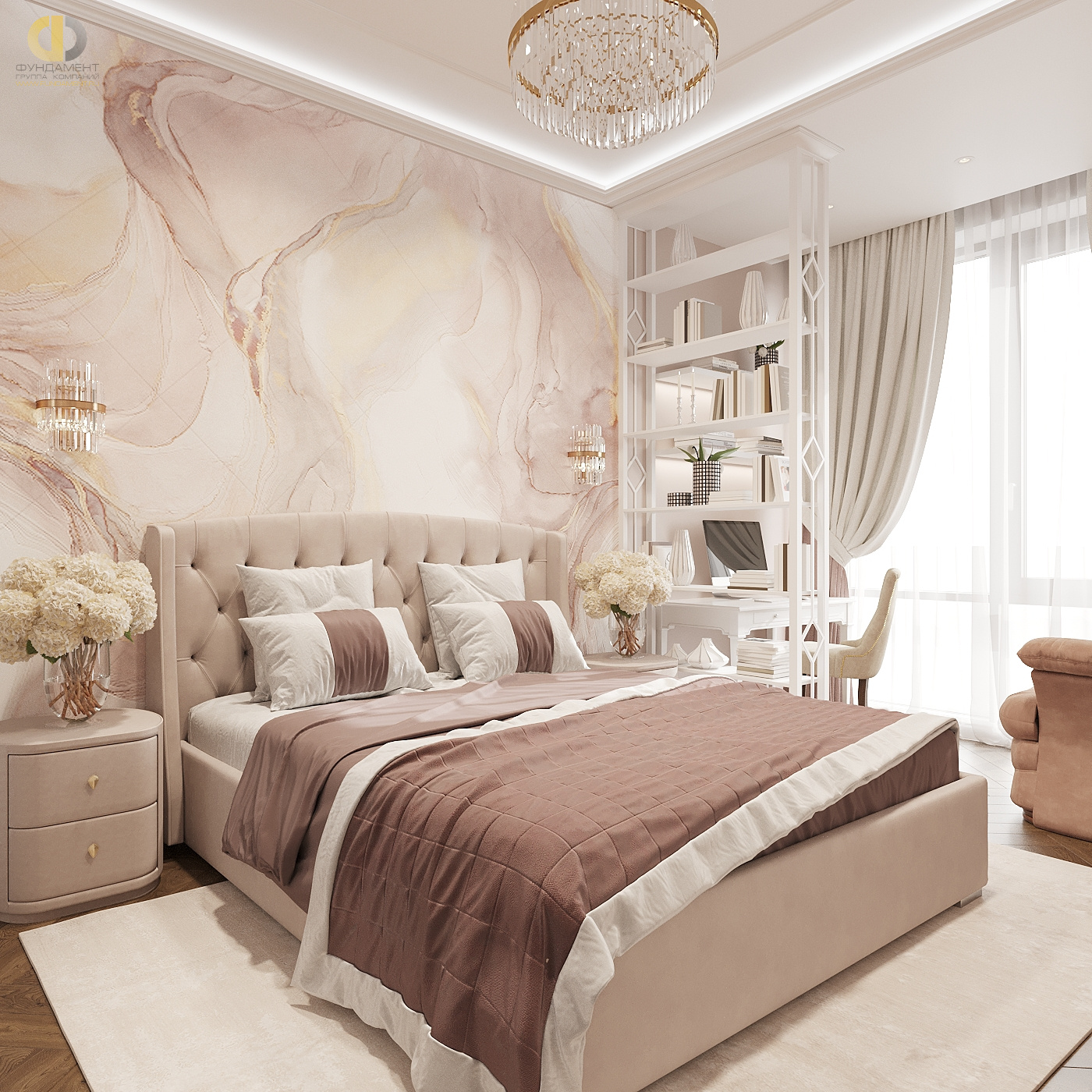 Дизайн спальни в стиле классическом – фото 70