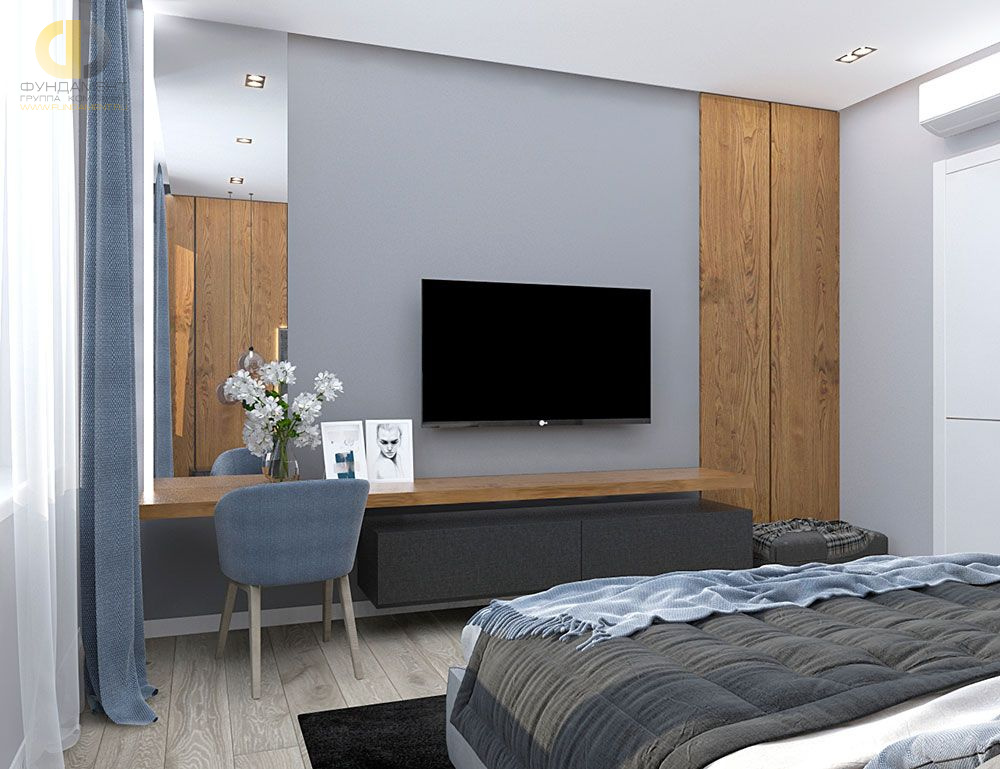 Дизайн интерьера спальни в трёхкомнатной квартире 123 кв.м в современном стиле19