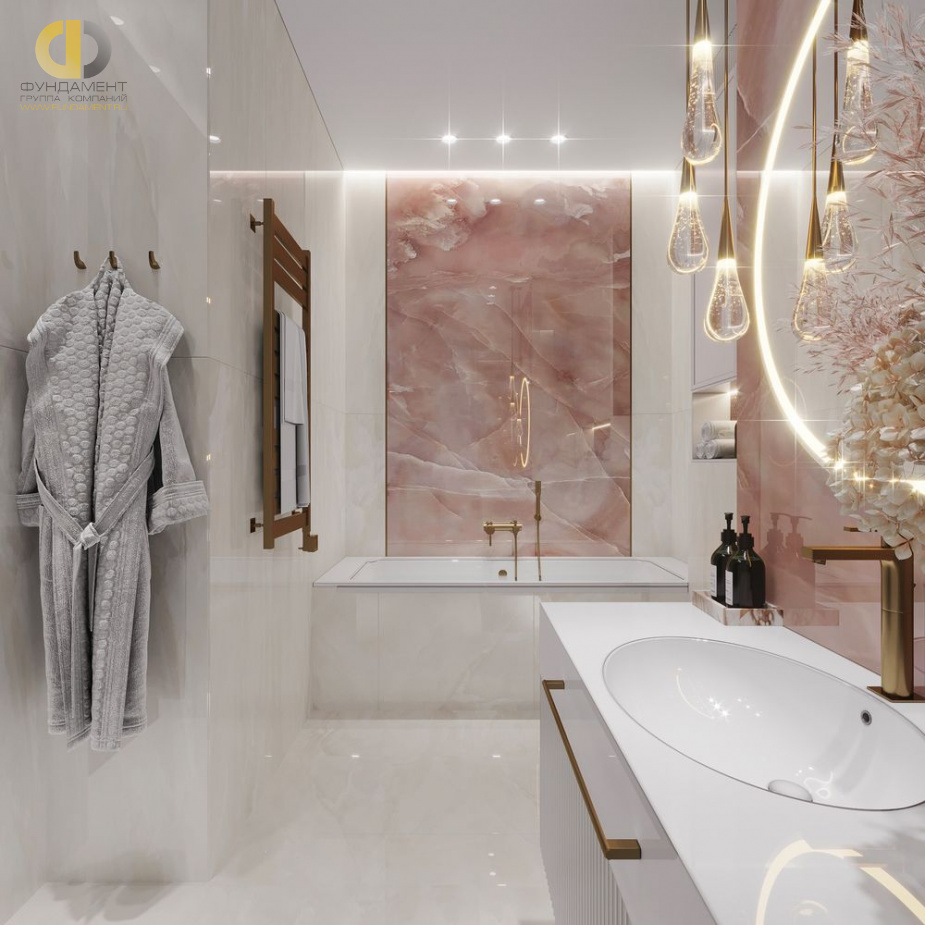 Дизайн интерьера ванной в двухкомнатной квартире 80 кв.м в стиле ар-деко 17
