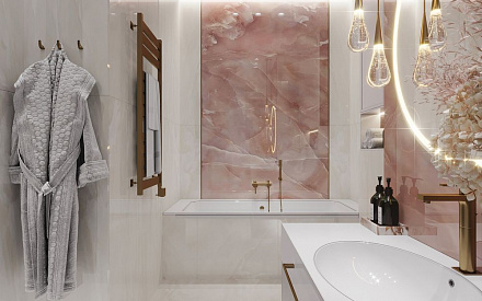Дизайн интерьера ванной в двухкомнатной квартире 80 кв.м в стиле ар-деко 17