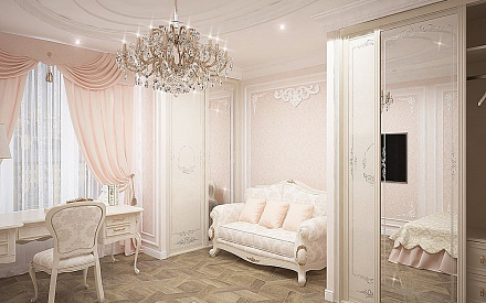Дизайн интерьера спальни в четырёхкомнатной квартире 165 кв.м в классическом стиле36