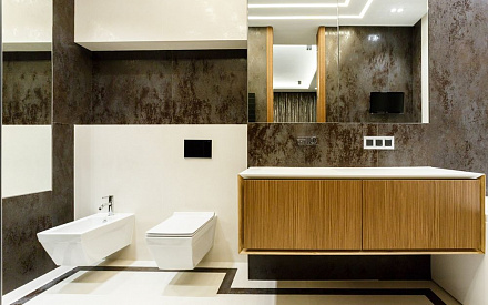 Ремонт  ванной в трехкомнатной квартире 120 кв. м в современном стиле
