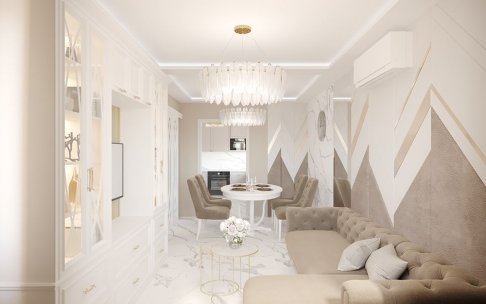 Дизайн интерьера квартиры г. Москва, улица Молдагуловой, дом 3, корпус 3, 100 кв.м.