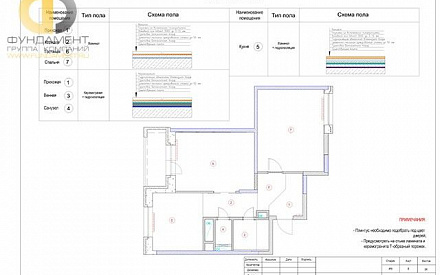 Рабочий чертеж дизайн-проекта двухкомнатной квартиры 60 кв. м. Стр.17