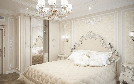 Дизайн интерьера спальни в четырёхкомнатной квартире 165 кв.м в классическом стиле41