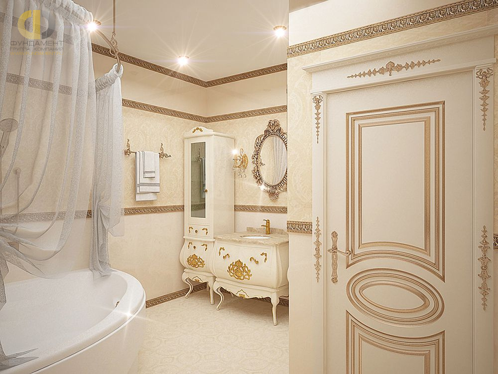 Дизайн интерьера ванной в четырёхкомнатной квартире 165 кв.м в классическом стиле6