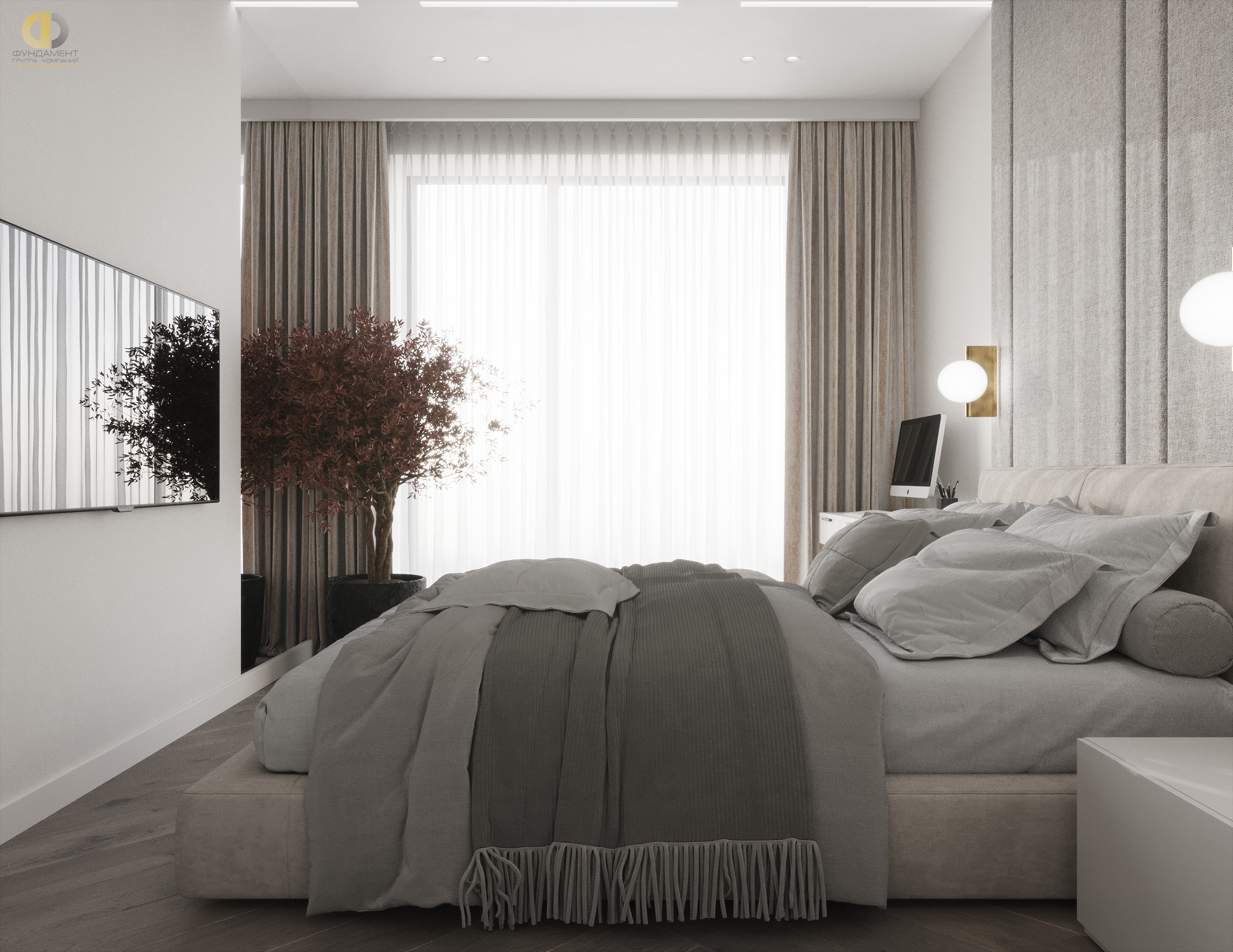 Дизайн спальни в стиле манимализском – фото 205