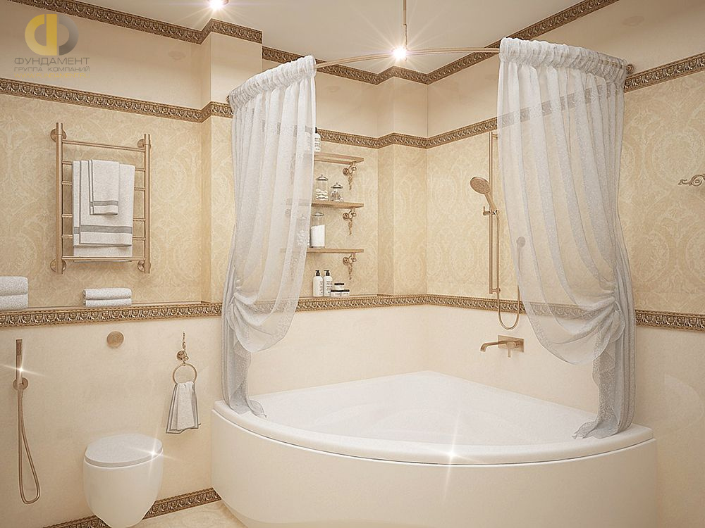 Дизайн интерьера ванной в четырёхкомнатной квартире 165 кв.м в классическом стиле5