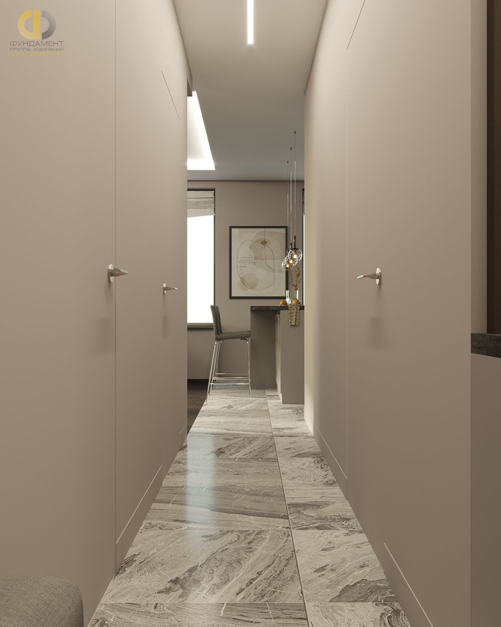 Дизайн коридора в стиле cовременном – фото 411