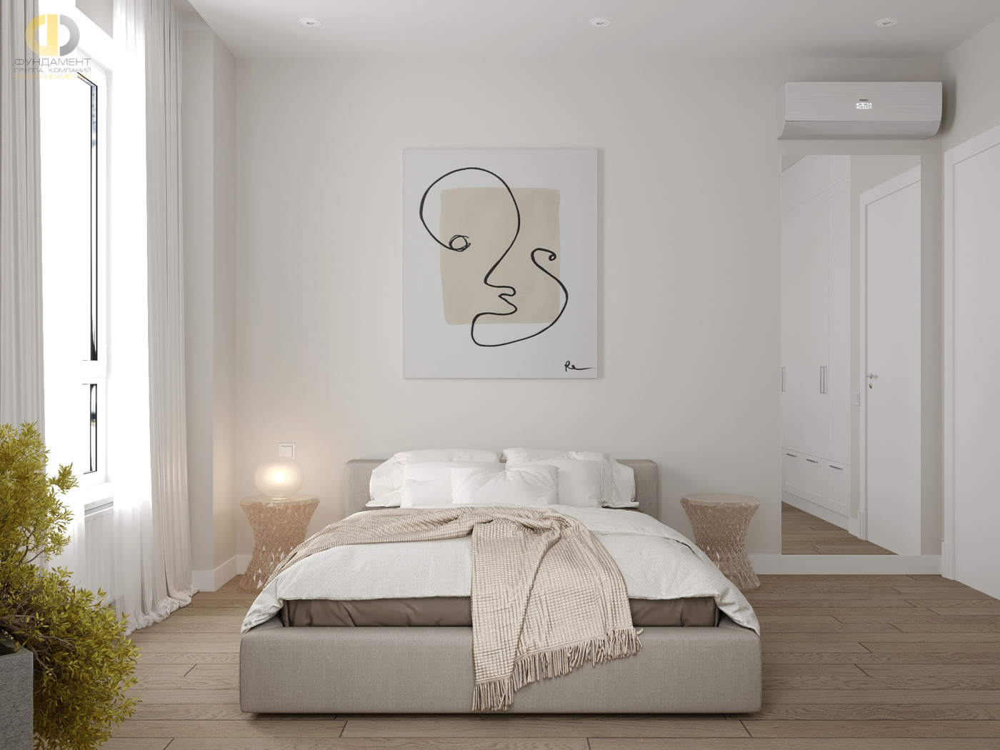 Дизайн спальни в стиле манимализском – фото 179