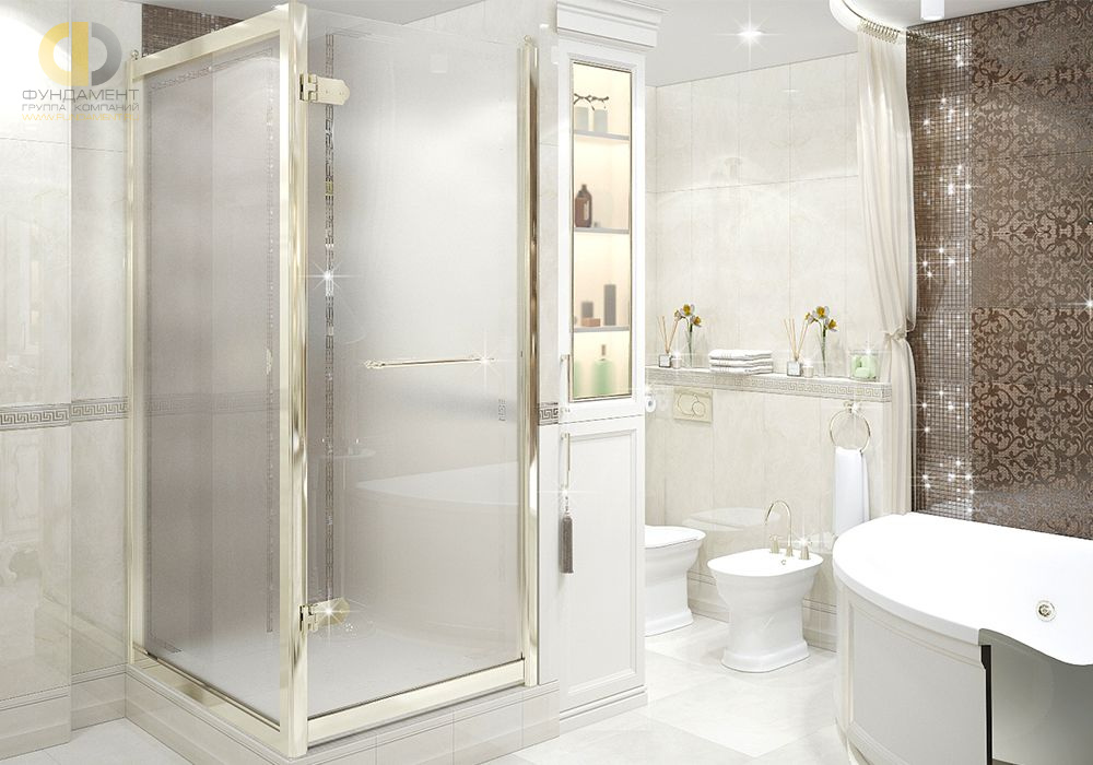 Дизайн интерьера ванной в шестикомнатной квартиры 185 кв.м в стиле неоклассика с элементами ар-деко 44