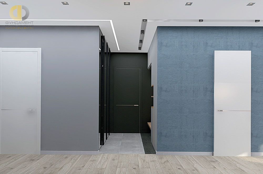 Дизайн интерьера коридора в трёхкомнатной квартире 123 кв.м в современном стиле12