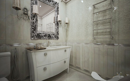 Дизайн ванной в 3-комнатной квартире в стиле американская классика