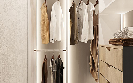 Дизайн интерьера гардероба в трёхкомнатной квартире 99 кв. м в стиле эклектика 22
