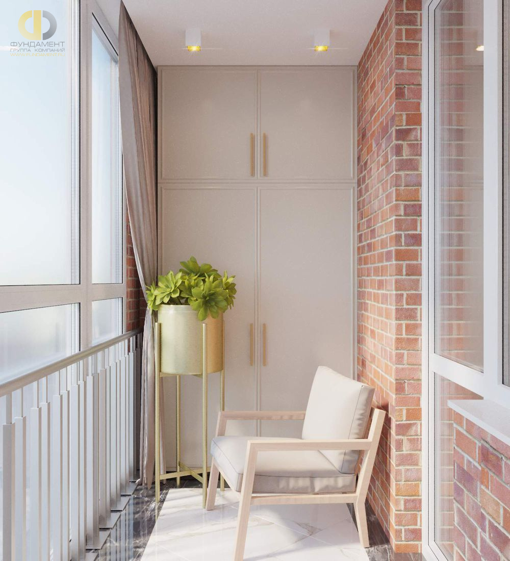 Дизайн интерьера балкона в двухкомнатной квартире 76 кв.м в стиле ар-деко – фото 168