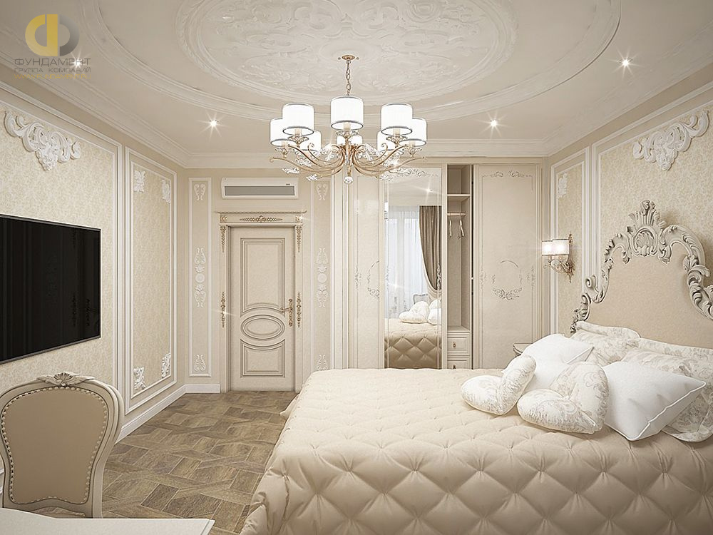 Дизайн интерьера спальни в четырёхкомнатной квартире 165 кв.м в классическом стиле37